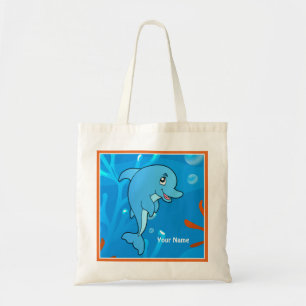 Tote Bag Océan Aquatic Cute Dolphin Custom Fourre-tout