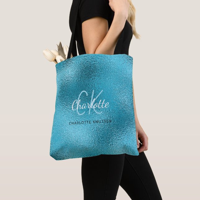 Tote Bag Océan bleu turquoise nom de mer été (De près)