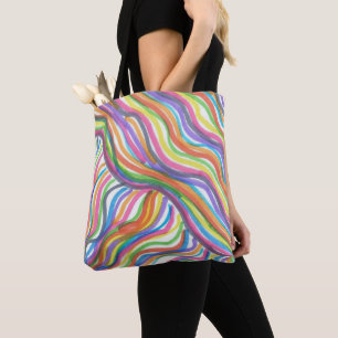 Tote Bag Octopus Abstrait arc-en-ciel