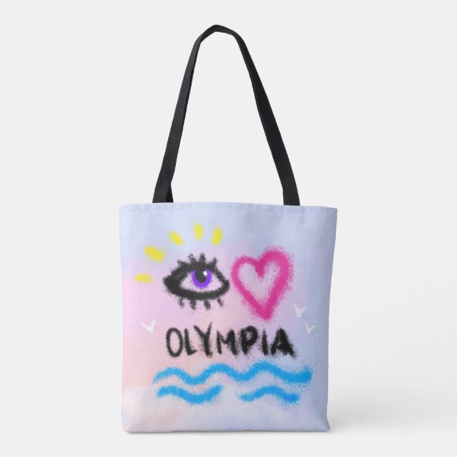 Tote Bag Oeil coeur Olympia Fourre-tout (Dos)