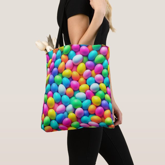 Tote Bag Oeuf de Pâques aux couleurs vives/Printemps (De près)