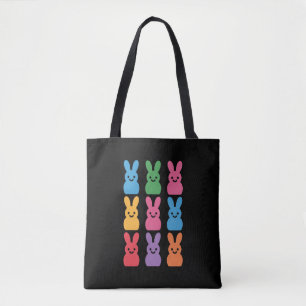 Tote Bag Oeufs de lapin de Pâques Plaid Leopard