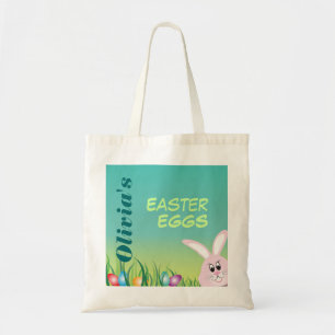 Tote Bag Oeufs de pâques avec le lapin personnalisé