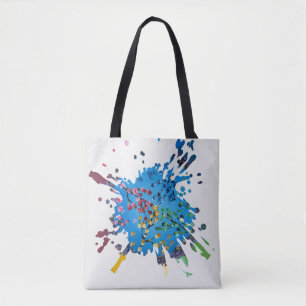 Tote Bag Œuvre d'art faite main - La Roue de Fleurs