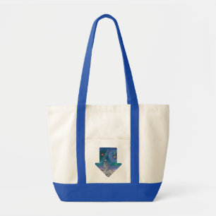 Tote Bag Œuvre d'art faite main - Vue de la Terre