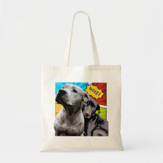 Tote Bag Œuvre d'art originale de Pitbull et Staffy de mes