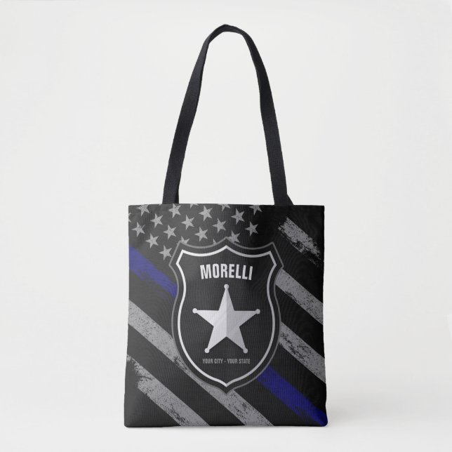 Tote Bag Officier de police Shérif Cop Flag (Devant)