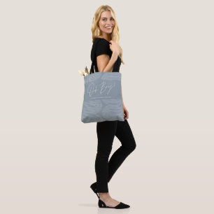 Tote Bag Oh garçon Baby shower géométrique moderne bleu élé