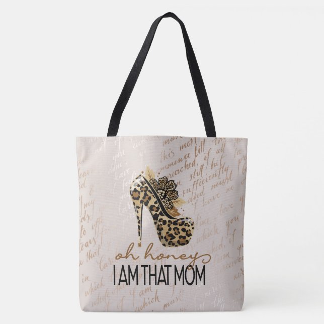 Tote Bag Oh Hney je suis que Maman Beige Beige Mode Fourre- (Devant)