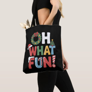 Tote Bag Oh Quelle Amusement Noël Xmas Neige Arbre Chapeau