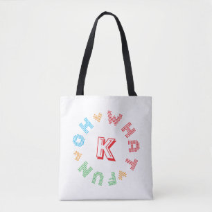 Tote Bag Oh What Fun Typographie Monogramme Noël