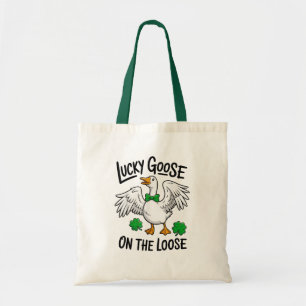 Tote Bag Oie Chanceuse En Liberté Oie Drôle Shamrock