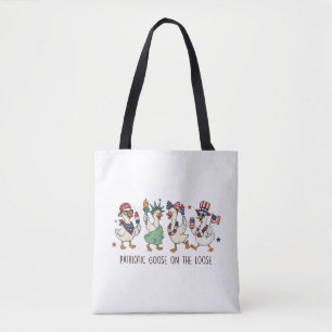 Tote Bag Oie patriotique en liberté 4 juillet