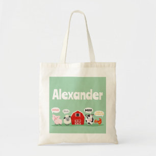 Tote Bag Oink Baa Moo Agritourisme Animaux mignons Enfants