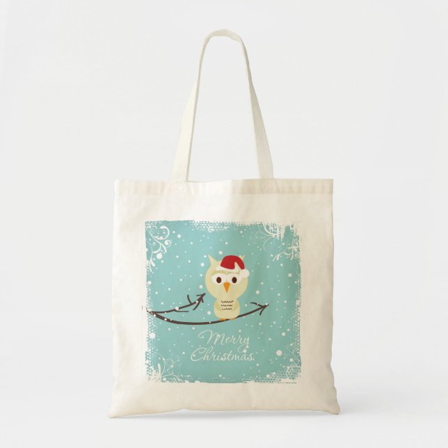 Tote Bag Oiseau Beige Avec Casquette Rouge (Devant)