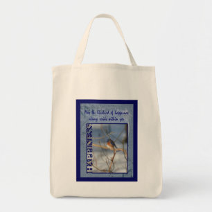 Tote Bag Oiseau bleu de bonheur inspiré