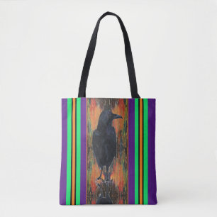Tote Bag Oiseau corbeau Halloween Maureen Girard