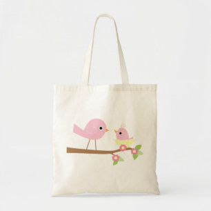 Tote Bag Oiseau de bébé rose
