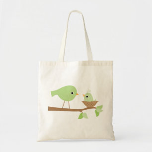 Tote Bag Oiseau de bébé vert