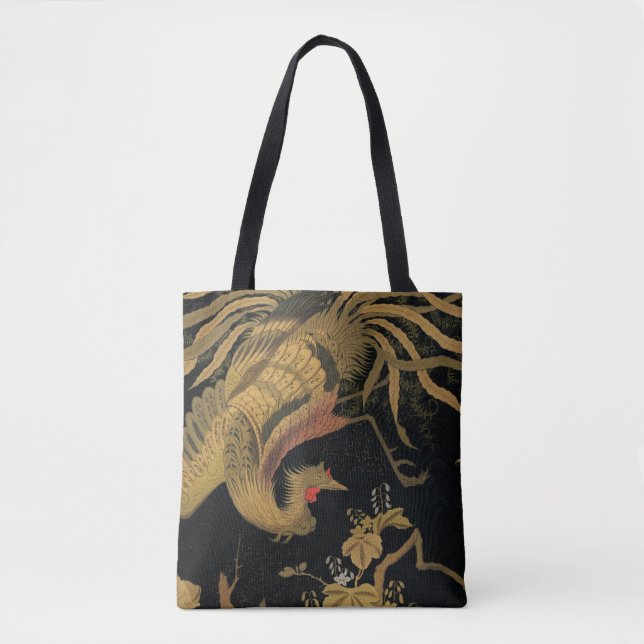 Tote Bag Oiseau de coq d'or Classique japonais Antique (Devant)