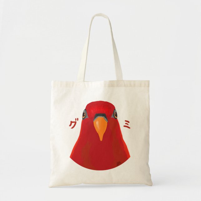 Tote Bag Oiseau rouge "GUMI" (Devant)