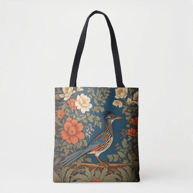 Tote Bag Oiseau William Morris inspiré par l'élégant coureu (Devant)