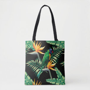 Tote Bag Oiseaux De Paradis Et De Mignonnes Illustrations D