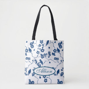 Tote Bag Oiseaux de Toile contemporains & Flore