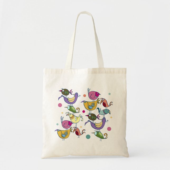 Tote Bag Oiseaux drôles (Devant)
