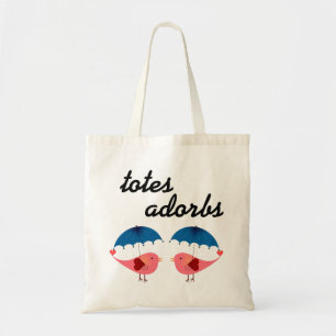Tote Bag Oiseaux et parapluies mignons d'Adorbs