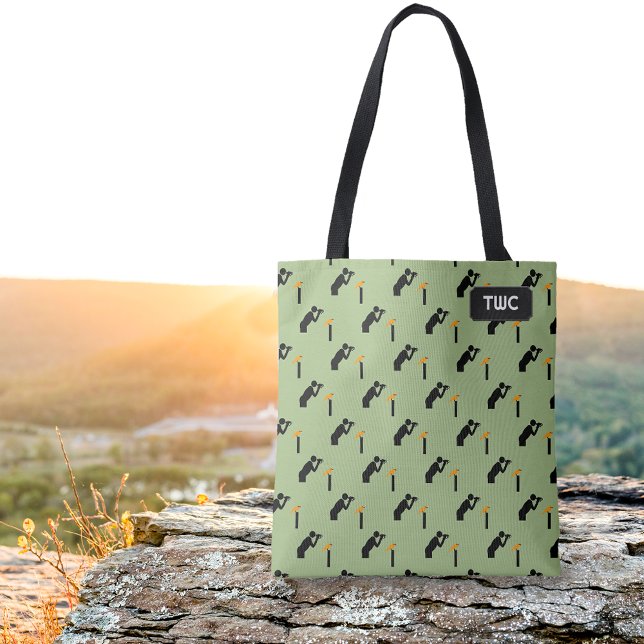 Tote Bag Oiseaux - Ornithologue & Oiseaux - initiales propr (Créateur téléchargé)