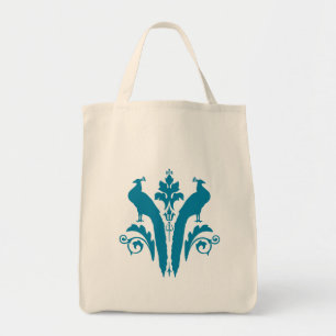 Tote Bag OISEAUX ROYAUX Fourre-tout organique turquoise