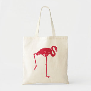 Tote Bag Oiseaux vintage, un flamant rose avec une patte le