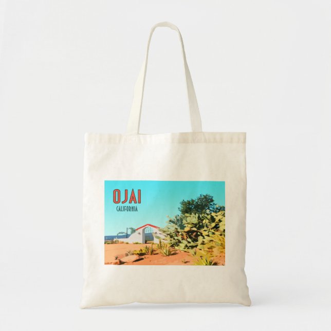 Tote Bag Ojai California Succulent Cactus Vintage (Devant)