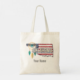Tote Bag Oklahoma États-Unis Carte Rétro Vintage USA