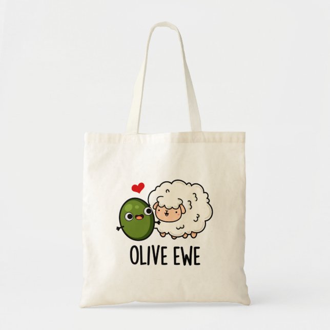 Tote Bag Olive Ewe drôle Amour Pun (Devant)