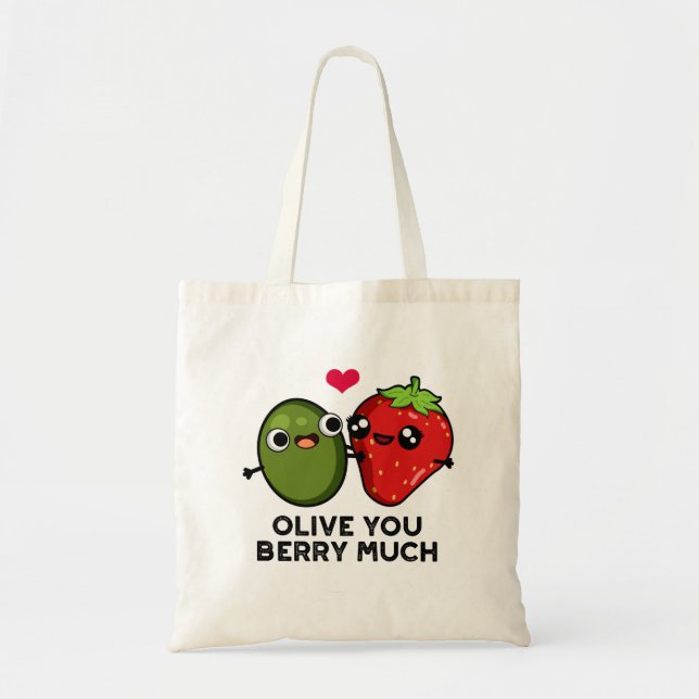 Tote Bag Olive You Berry Beaucoup de mignonette tourte de f (Devant)