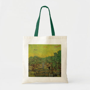 Tote Bag Oliveraie avec personnages cueillant des olives, V