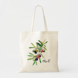 Tote Bag Olives aquarelles