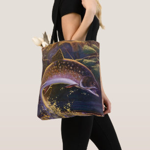 Tote Bag Omble de fontaine pêcheur de poissons, pêche sport