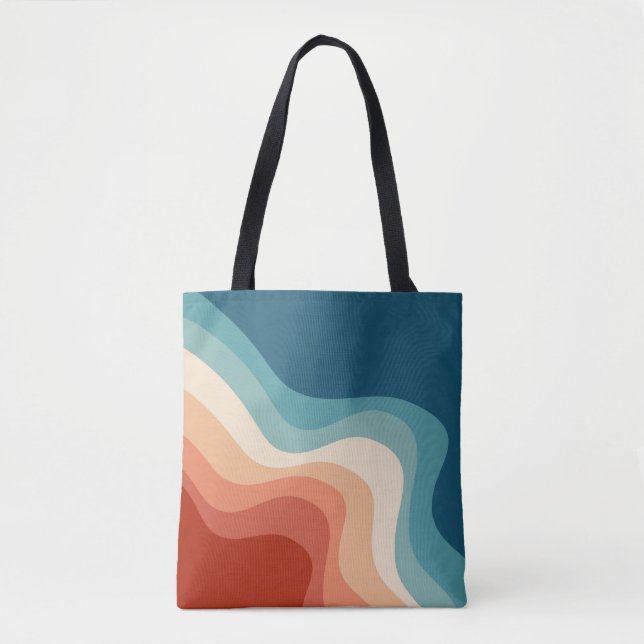 Tote Bag Ondes de style rétro (Devant)