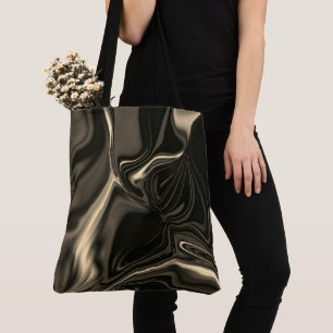 Tote Bag Ondulations en bronze sur arrière - plan beige bru