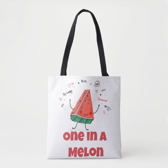 Tote Bag One in a Melon - Fun Summer Watermelon (Devant)