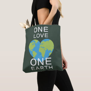 Tote Bag One Love One Earth, Jour des terres, Save Our Plan