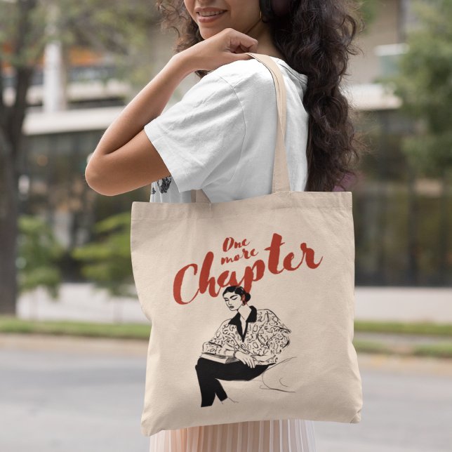 Tote Bag One More Chapter Red Script l Book Lovers & Reader (Créateur téléchargé)