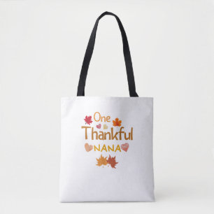 Tote Bag one thankful nana thanksgiving day familching