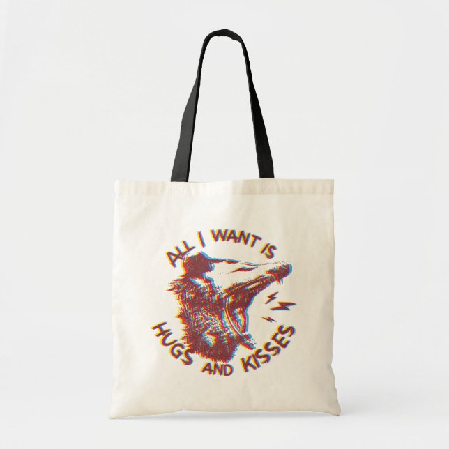 Tote Bag Opossum Possum Souhaitant Aimer Drôle Mème Animal (Devant)