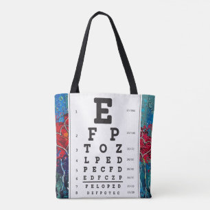 Tote Bag Optométrie Ophthomolgiste Eye Doctor Eye Chart Fou