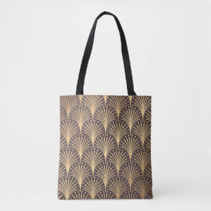 Tote Bag Or Art Déco : Luxe géométrique minimaliste
