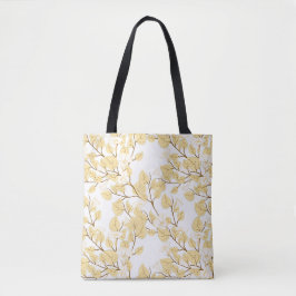 Tote Bag Or Blanc Matin Fleur de gloire